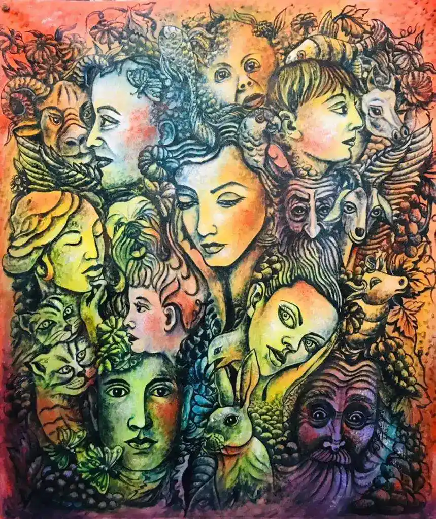 Life, Acrylic, Realistic, Impressionism, Religious, Home decor, Wall decor, Artwork, Handpainted, Art, Painting, VistaPallette